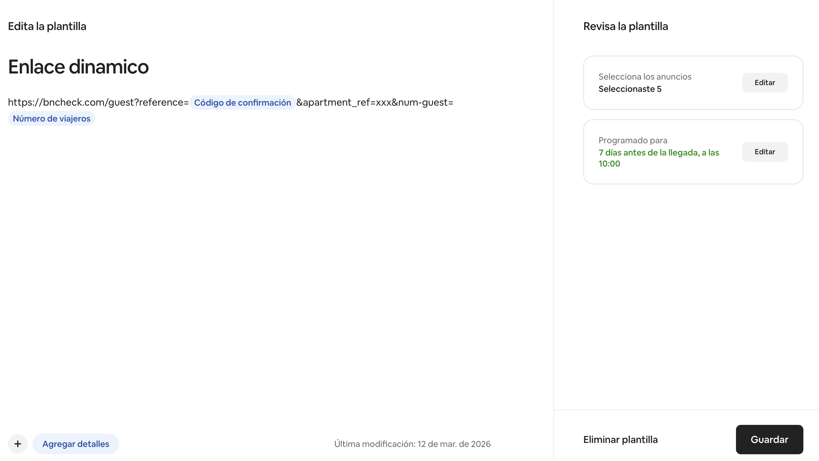 Airbnb scheduled message template with BnCheck link