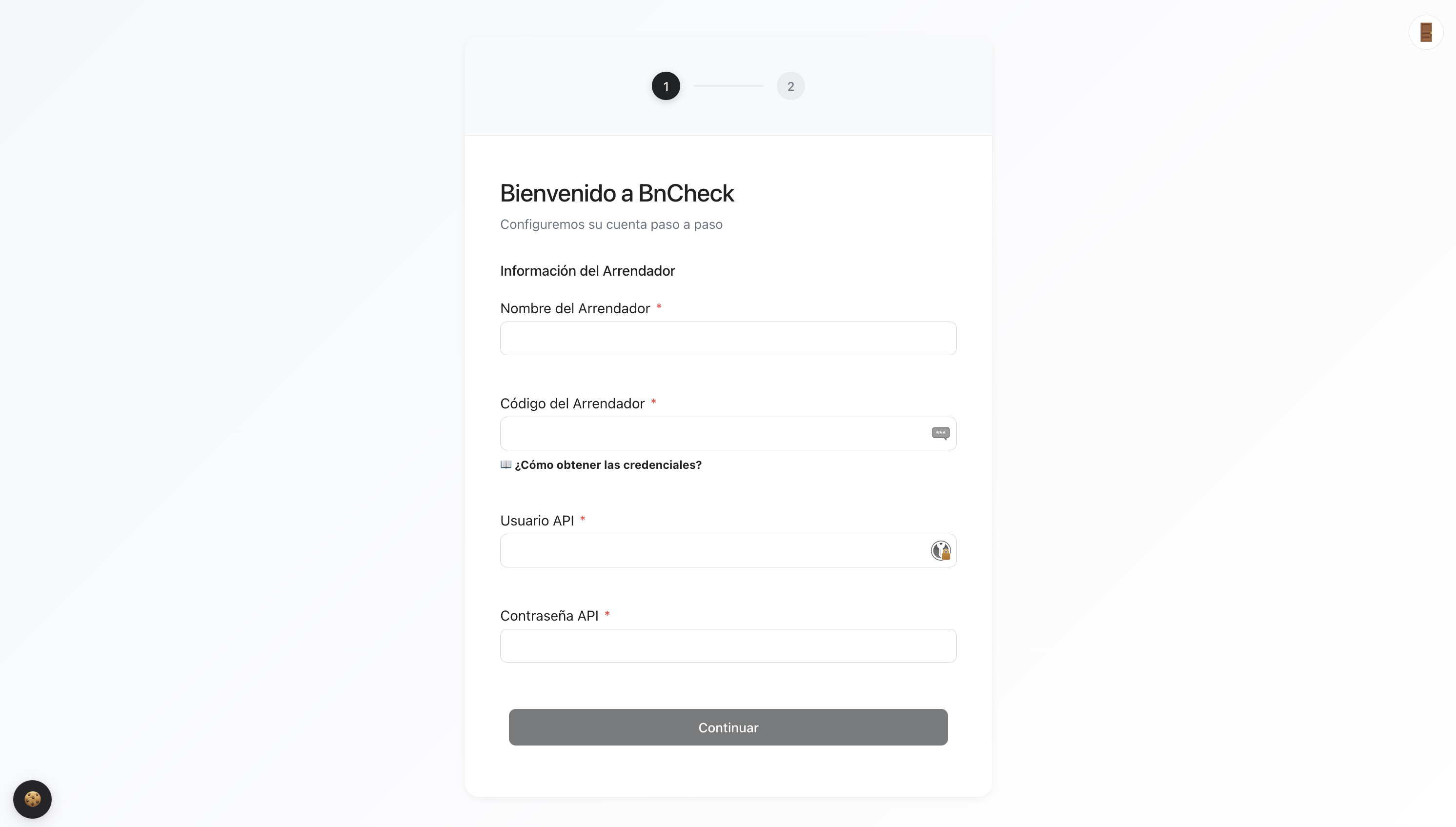 Asistente de configuración BnCheck